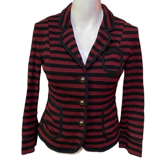 Banana Republic Jackets & Blazers - Banana Republic Striped Blazer Dark Claret (Burgundy) Size 2P